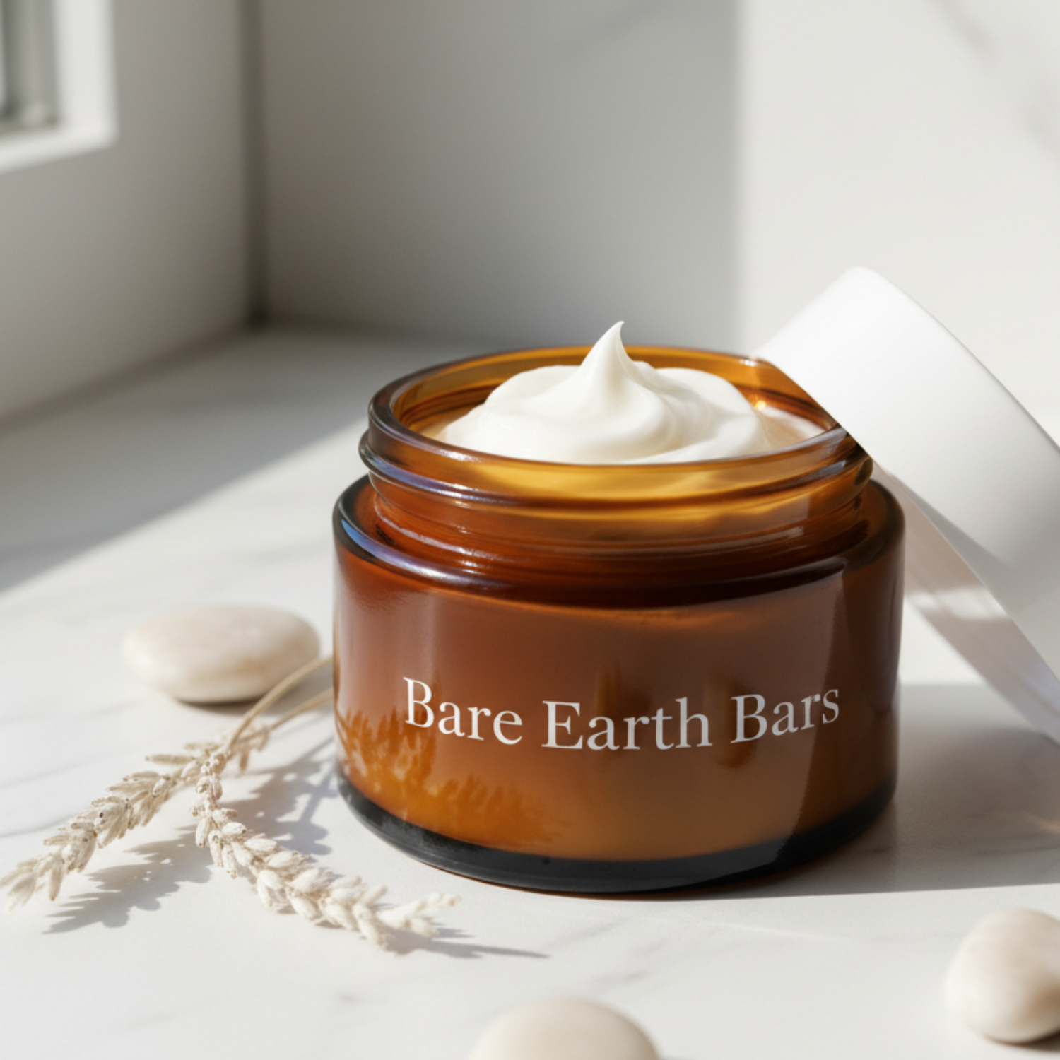 have bare earth bars printed on the glass jar
